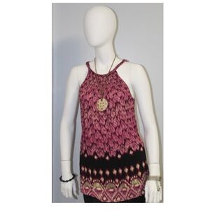APT. 9 Purple and Black Braided Neckline Tank Top Size Medium